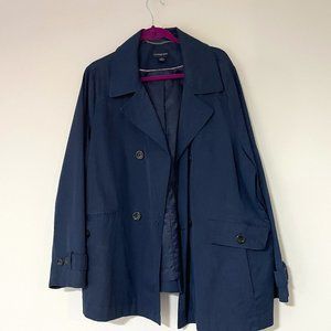 Lands' End Plus Size Navy Blue Spring/Fall "Swing" Jacket
